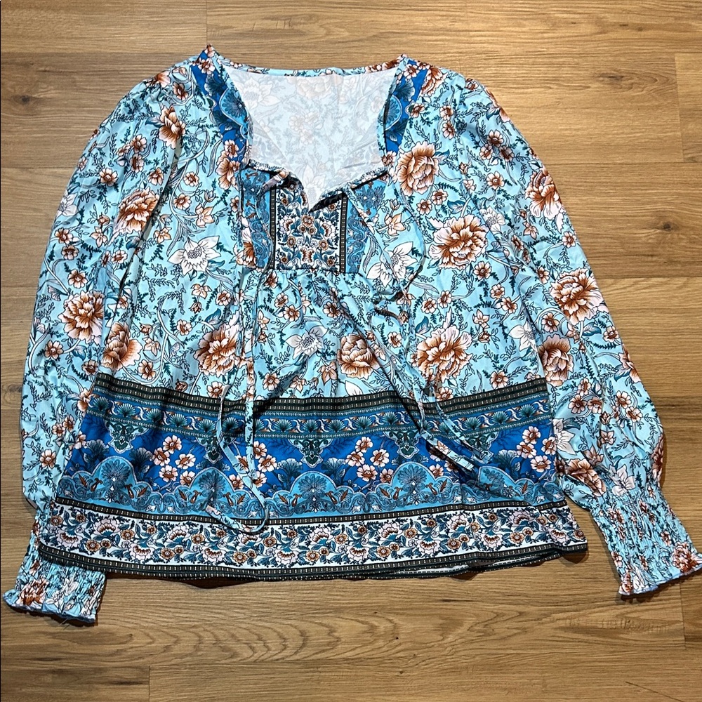 Boho Floral Blouse ~ Woman’s XXL